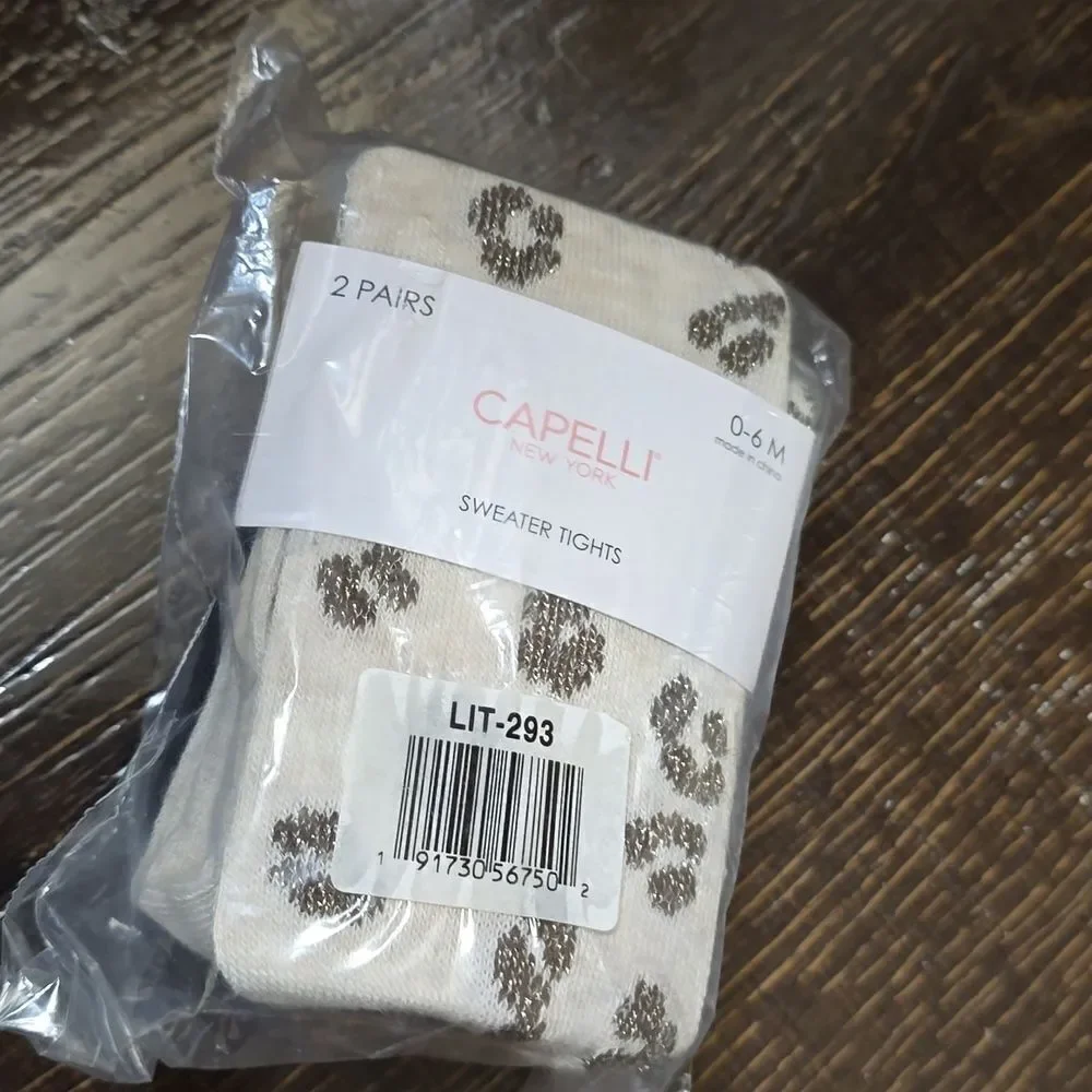 Capelli New York Sweater Tights 2-Pairs 0-6 Months